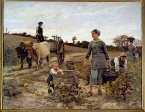 Hörn av vinstockar i Languedoc Målning av Edouard Debat Ponsan (1847-1913) 1886 Sön. 2,02x2,6 m Nantes, Musee des Beaux Arts