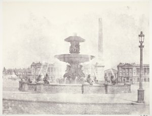 Fontän, Place de la Concorde, Paris av Edouard Denis Baldus