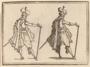Gentleman med käpp av Edouard Eckman after Jacques Callot