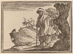 Bonde med säck av Edouard Eckman after Jacques Callot