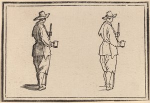 Bonde med en kopp av Edouard Eckman after Jacques Callot
