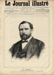 Emile Loubet (1836-1929) 1892 (rådets ordförande - inrikesminister) Gravyr av Navellier i "The Illustrous Journal" från 1892