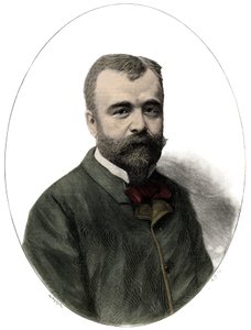 Porträtt av Ernest Lavisse (1842-1922), fransk historiker och akademiker - Gravyr av Navellier i "Le journal illustrious"" från 1892 av Edouard Felicien Eugene Navellier
