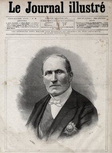 Porträtt av Georges Eugene Haussmann kallad Baron Haussmann (1809-1891) prefet av Seine under det andra imperiet - Gravyr av Navellier i "The Illustrous Diary" från 1891
