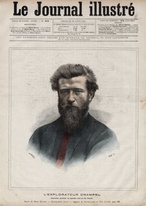 Porträtt av Paul Crampel (1864-1891), fransk upptäcktsresande i Centralafrika - Gravyr av Navellier i "The Illustrous Diary" från 1891