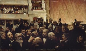 Paus med en premiär på Comédie-Française, 1885.