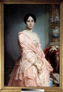 Porträtt av Madame F. Målning av Edouard Dubufe (1820-1883). 1800-talet. Dämpa. 1,3x0,89 m. Paris, Musée d