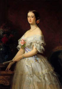 Porträtt av Imperatrice Eugenie (1826-1920). Målning av Edouard Louis Dubufe (1820-1883)
