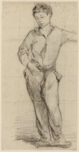 Tillskriven Édouard Manet - Ung man stående (Léon Leenhoff) (recto), 1864-65 av Édouard Manet