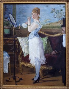 Brud. (Porträtt av skådespelerskan Henriette Hauser, känd som Citron, i rollen som Nana, prostituerad karaktär i romaner av Emile Zola (1840-1902). Målning av Edouard Manet (1832-1883), olja på duk av Édouard Manet
