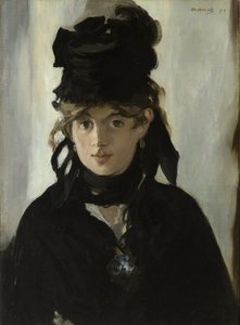 Berthe Morisot med en bukett violer, ca. 1880 av Édouard Manet