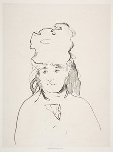 Berthe Morisot i siluett, 1872-74, publicerad 1884. av Édouard Manet