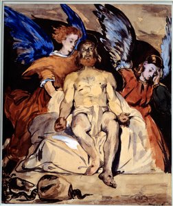 Kristus med änglar Akvarell, gouache och bläck av Kina av Edouard Manet (1832-1883) 1864 Sön. 0,32x0,27 m Paris, musee d
