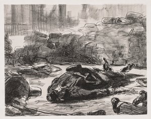 Inbördeskrigsscenen i Paris kommun, 1871. av Édouard Manet