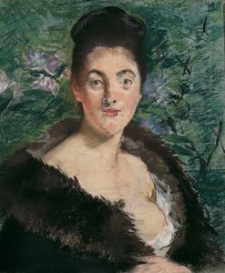 dam i päls av Édouard Manet