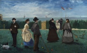 Spelet krocket i Boulogne. Omkring 1871 av Édouard Manet