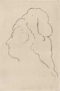 Eva Gonzales, profilsvängd till vänster, 1870 av Édouard Manet