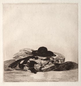 Frontispiece till en utgåva av etsningar: Hatt och gitarr av Édouard Manet