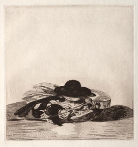 Frontispice för en upplaga av Etchings: Hat and Guitar av Édouard Manet