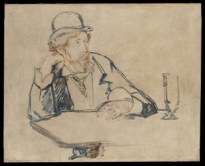 George Moore (1852-1933) på kaféet av Édouard Manet