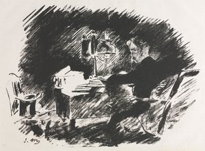 Illustration till The Raven av Edgar Allan Poe av Édouard Manet