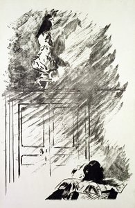 Illustration till "The Raven", av Edgar Allen Poe av Édouard Manet