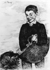 Pojke med hund av Édouard Manet