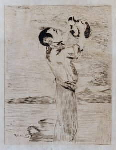 Vattendrickaren (etsning och torrnål) av Édouard Manet