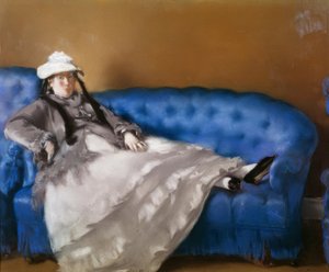 Madame Manet i den blå soffan av Édouard Manet