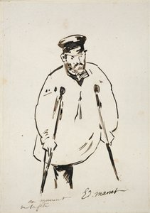 Man på kryckor, c1850-1880 av Édouard Manet