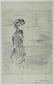 Manet - Annabel Lee står vid havet, cirka 1881 av Édouard Manet