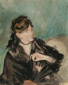 Manet - Porträtt av Berthe Morisot med solfjäder, 1874 av Édouard Manet