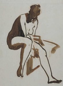 Manet - Sittande badare, cirka 1858 - 1860 av Édouard Manet