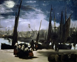 Månsken i Boulognes hamn, 1868 av Édouard Manet