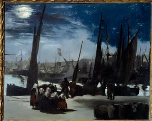 Månsken på hamnen i Boulogne Målning av Edouard Manet (1832-1883) 1869 Sön. 0,82x1,01 m Paris, musee d
