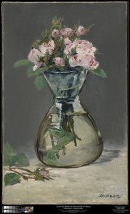 Mossrosor i en vas av Édouard Manet