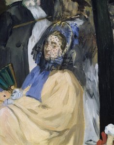 Musik i Tuilerierna, detalj av en beslöjad kvinna, 1862 olja på duk detalj av 3351