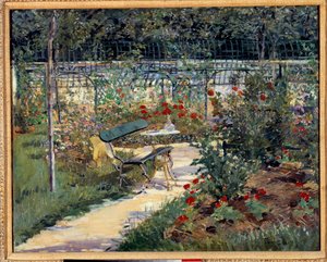 Min trädgård, bänken. Målning av Edouard Manet (1832-1883) av Édouard Manet