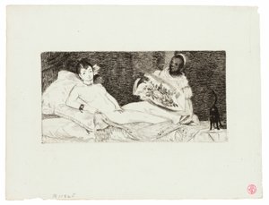 Olympia (publicerad skylt) av Édouard Manet