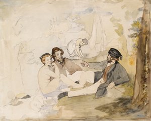 Picknick i en skogslunch på gräset, 1862-1863. av Édouard Manet