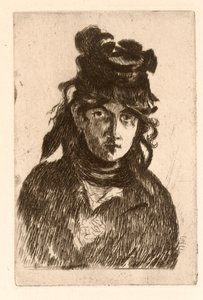 Porträtt av Berthe Morisot. av Édouard Manet