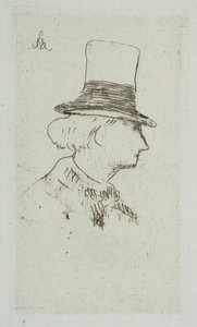 Porträtt av Charles Baudelaire i profil, 1862-67. av Édouard Manet