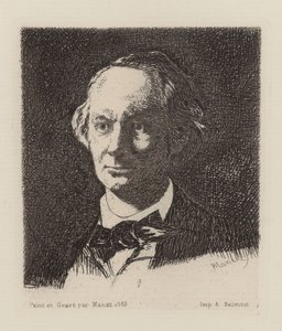 Porträtt av poeten Charles Baudelaire 1821-1867 av Édouard Manet