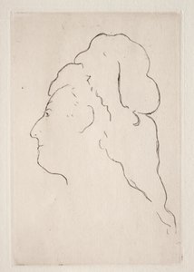 Profil av Eva Gonzales svängd till vänster, ca. 1869. av Édouard Manet