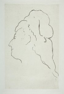 Profil av Eva Gonzales svängd till vänster, ca. 1870. av Édouard Manet