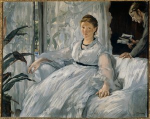 Läsmålning av Edouard Manet (1832-1883) 1865 Sön. 0,6x0,73 m Paris, musee d
