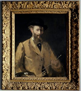 Självporträtt med palett Målning av Edouard Manet (1832-1883) 1879 Privat samling av Édouard Manet