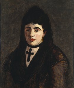 Spansk kvinna som bär ett svart kors av Édouard Manet