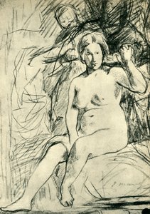Studie av en sittande naken La Toilette, 1858-1860, 1943.