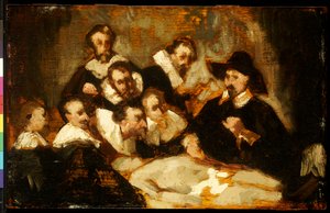 Anatomilektionen, efter Rembrandt, c.1856 av Édouard Manet